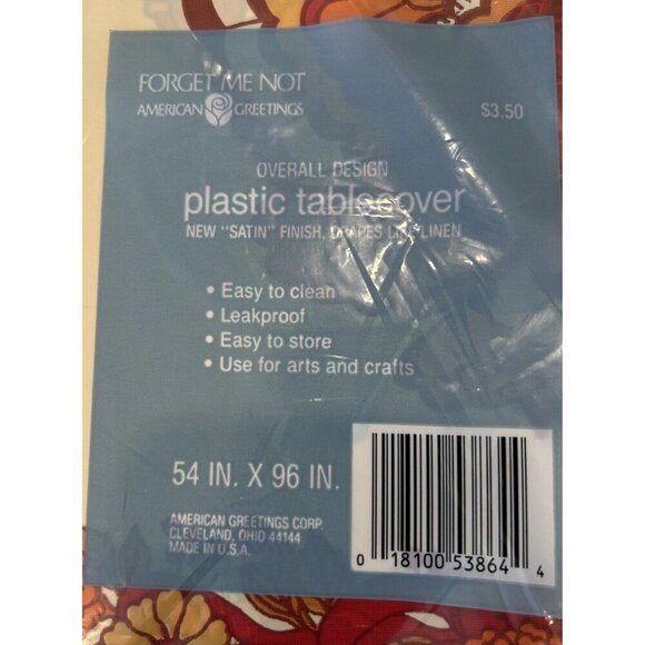 Vintage American Greetings Thanksgiving Plastic Table Cover Turkey - Picture 2 of 4